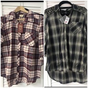 maternity fannel print blouses (2 pieces)